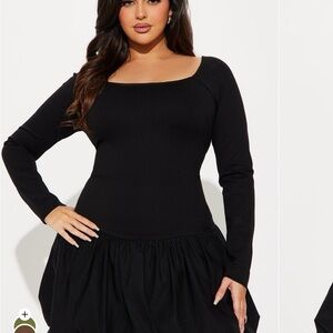 NWT Fashion Nova Black Long Sleeve Dress